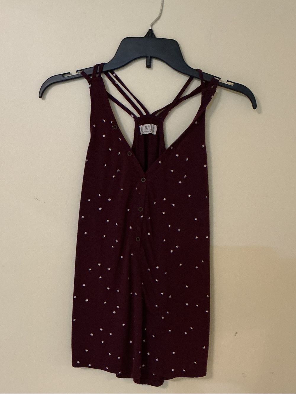 Maurices Burgundy Star-Print Strappy Camisole